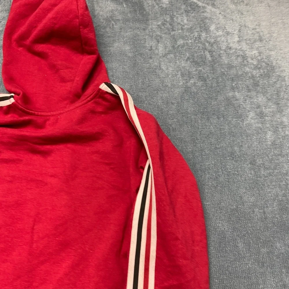True Religion Hoodie Mens Large Red Fleece Lined Full Zip Graphic Print Winter
